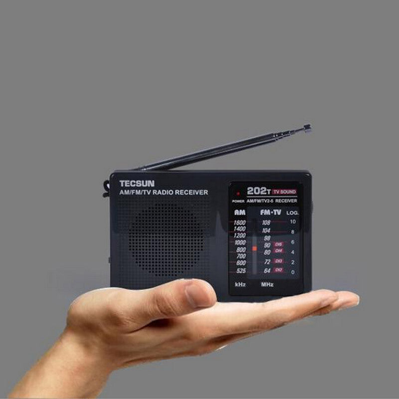 New Tecsun R202T Portable Small Radio - Black