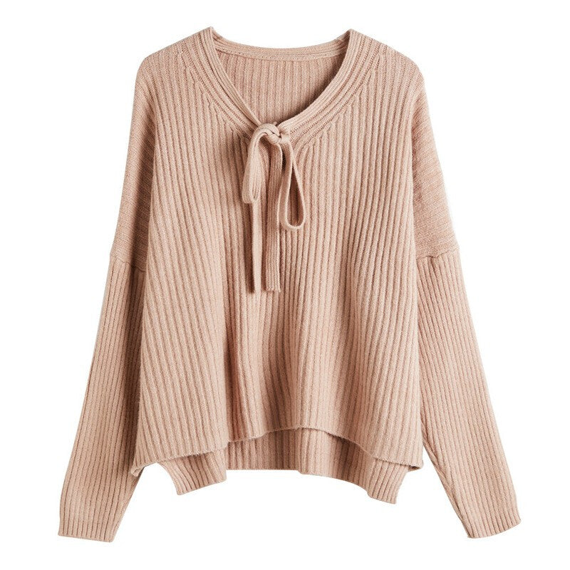 New Women Fashionable Knitted Sweater - Light Brown