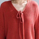 New Women Fashionable Knitted Sweater - Red