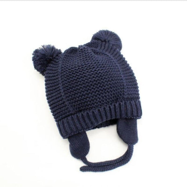 Newborn Winter Knit Cap - Navy Blue