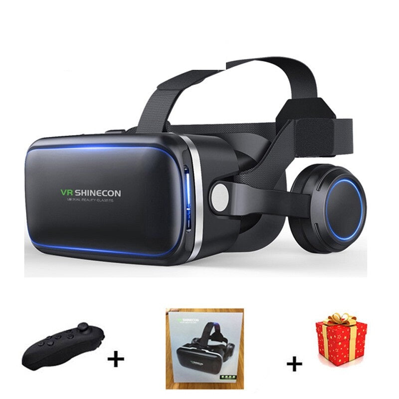 Shinecon 6.0 Casque VR Glasses with Box and Remote- Black