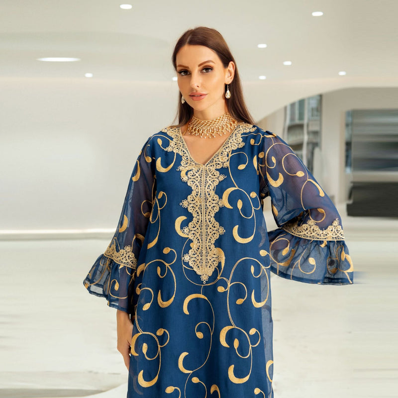 KTX-8129435074776 1033 Latest Netflix Style Popular Fashion Temperament Women's Clothing Kaftan