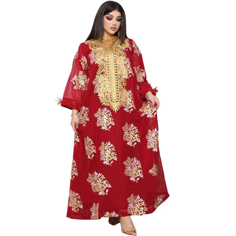 KTX-8130030108888 2024 Latest Netflix Style Popular Fashion Temperament Women's Clothing Kaftan