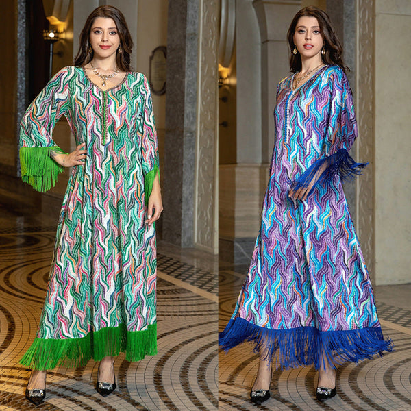 KTX-8130030338264 2024 Latest Netflix Style Popular Fashion Temperament Women's Clothing Kaftan