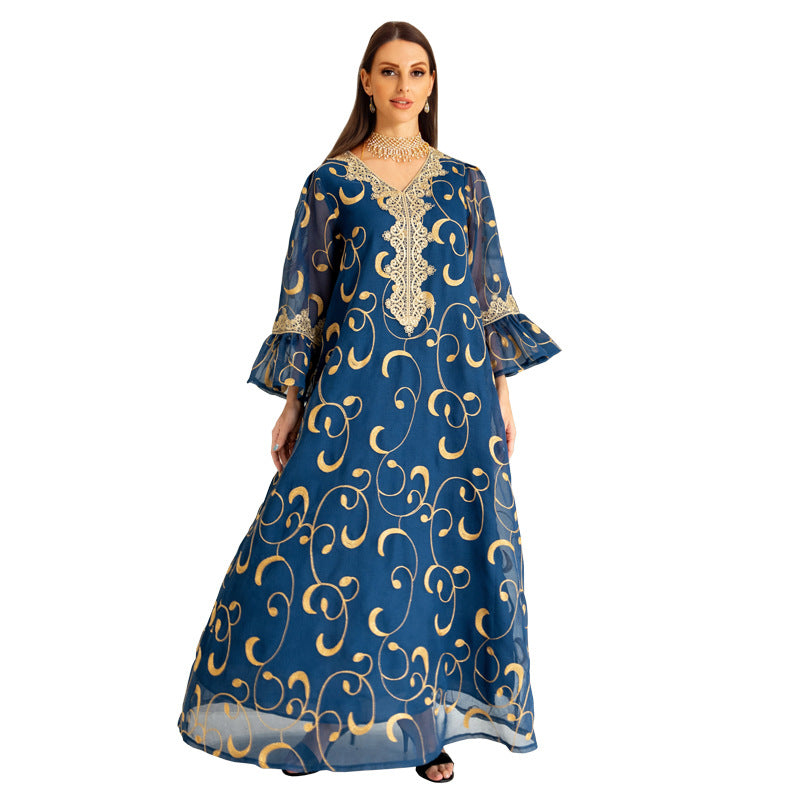 KTX-8129435074776 1033 Latest Netflix Style Popular Fashion Temperament Women's Clothing Kaftan