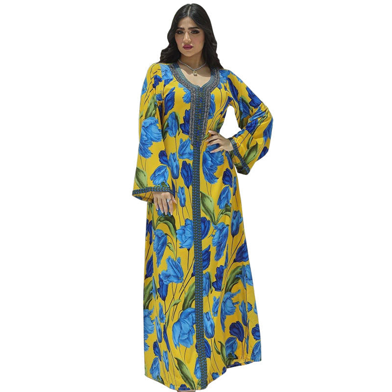 KTX-8129433043160 1012 Latest Netflix Style Popular Fashion Temperament Women's Clothing Kaftan