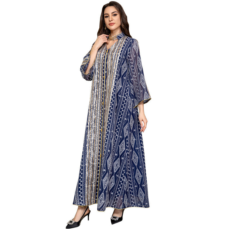 KTX-8129435664600 1041 Latest Netflix Style Popular Fashion Temperament Women's Clothing Kaftan