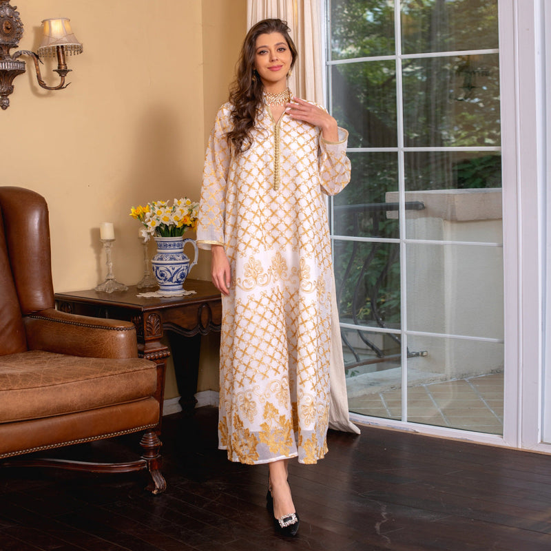 KTX-8129433207000 1014 Latest Netflix Style Popular Fashion Temperament Women's Clothing Kaftan