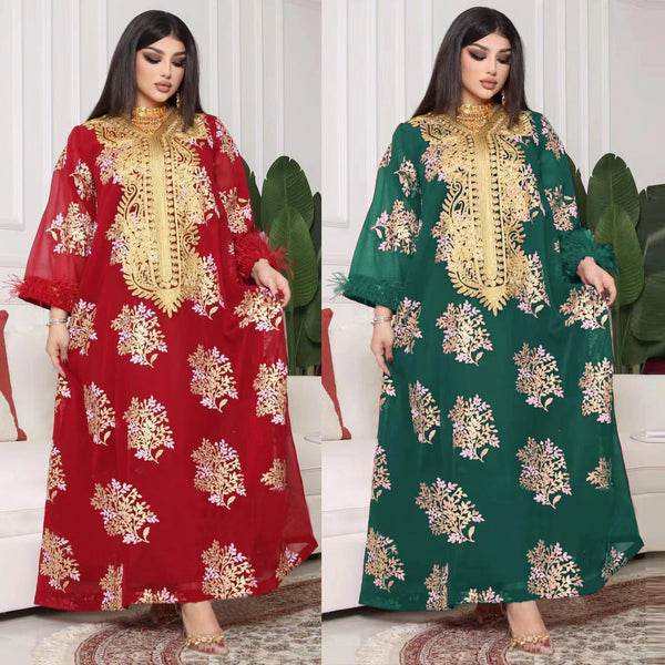 KTX-8130030108888 2024 Latest Netflix Style Popular Fashion Temperament Women's Clothing Kaftan