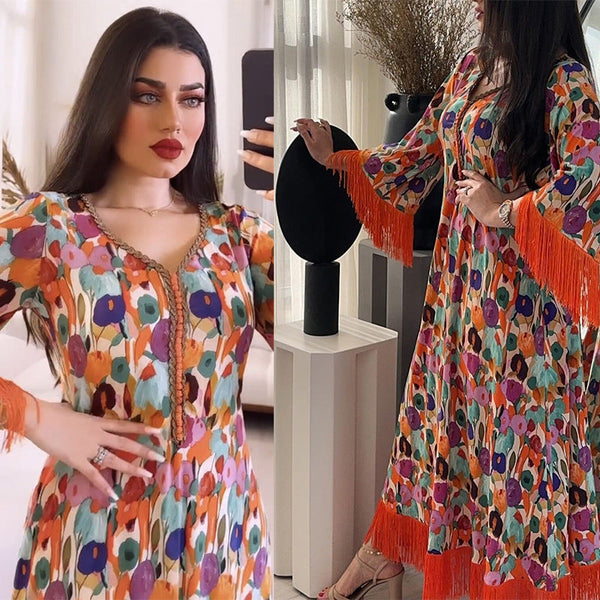 KTX-8129434190040 1025 Latest Netflix Style Popular Fashion Temperament Women's Clothing Kaftan