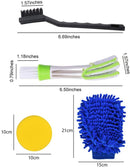 مجموعة مكونة من 17 قطعة من فرشاة تفاصيل غسيل السيارات وفرشاة الحفر الكهربائية وقفازات غسيل السيارات ومجموعة فرش مخرج الهواء