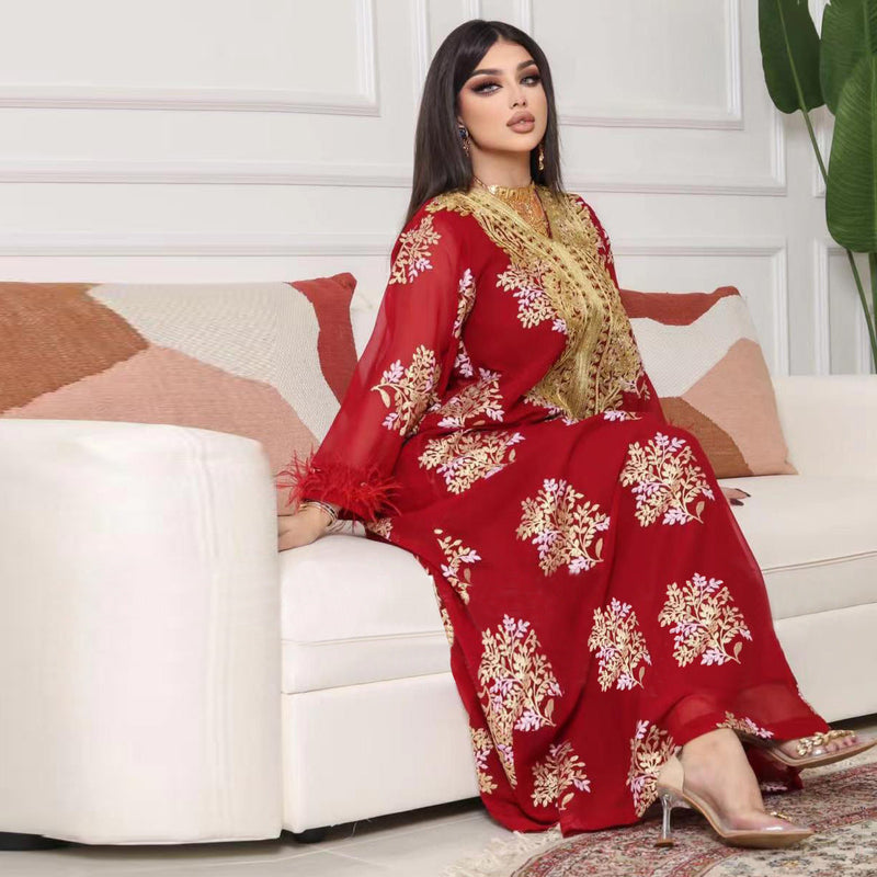 KTX-8130030108888 2024 Latest Netflix Style Popular Fashion Temperament Women's Clothing Kaftan