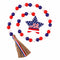 2022 New Products Independence Day Wooden Bead String Hemp Rope Tassel Independence Day Star Bead String European and American Popular Home Decoration