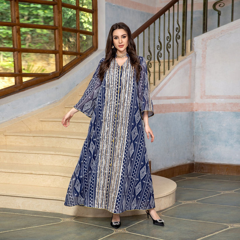 KTX-8129435664600 1041 Latest Netflix Style Popular Fashion Temperament Women's Clothing Kaftan