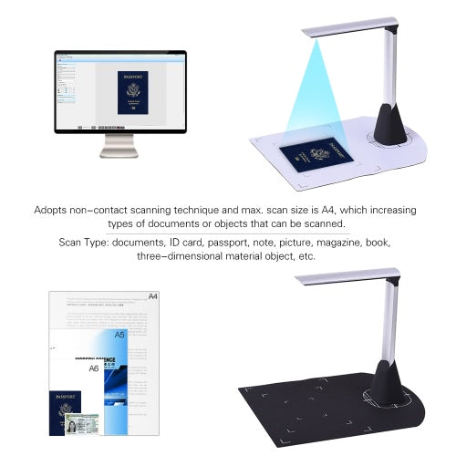 Portable High Speed USB Book Image Document Camera Scanner