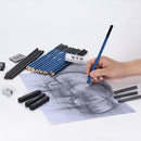 26pcs Professional Drawing Sketch Pencil Kit Set Including Sketch Pencils Graphite & Charcoal Pencils Sticks Erasers Sharpeners for Art Supplies Students