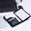 Portable Business Portfolio Padfolio Folder Document Case Organizer A5 PU Leather with Business Card Holder Memo Note Pad