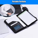 Portable Business Portfolio Padfolio Folder Document Case Organizer A5 PU Leather with Business Card Holder Memo Note Pad