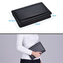 Portable Business Portfolio Padfolio Folder Document Case Organizer A5 PU Leather with Business Card Holder Memo Note Pad