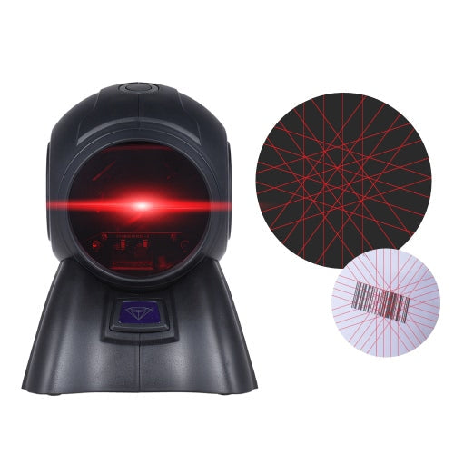 Omni-directional 20 Lines 1D USB Orbit Barcode Scanner Reader Auto Scanning 1800t/s Speed 30° Adjustable Head