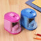 Automatic Electric Pencil Sharpener Battery or USB Powered with 3 Graphite Point Tip Modes for Home School Classroom Student Artist Crafts Kids Blue