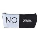 Simple Black&White Canvas Pencil Bag Case Zippered Large Capacity School Stationery Office Supplies Gift for Students