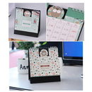 Cartoon Animals Table Calendar Mini Desk Planner with Stand 2017.9~2018.12 Office School Supplies