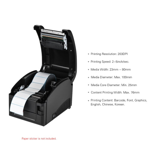 Gprinter GP-3120TL طابعة حرارية لاصقة ملصق باركود طابعة رسومية عالية السرعة عرض طباعة 23-80 مم للكمبيوتر USB POS