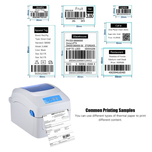 Gprinter GP-1324D طابعة حرارية 1D 2D QR ملصق باركود عنوان طباعة بوليصة الشحن الإلكترونية 8 بوصة سرعة سريعة عرض 20-118 مم مع مدخل ملصق خارجي لبريد طرود مستودع الخدمات اللوجستية السريعة