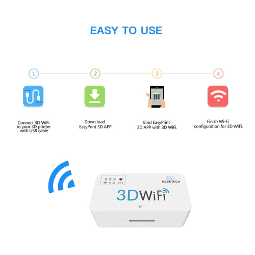 GEEETECH 3D WiFi Module 3D Printer Parts APP Control متوافق مع مجموعة متنوعة من الطابعات ثلاثية الأبعاد