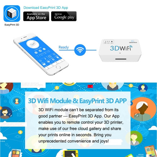 GEEETECH 3D WiFi Module 3D Printer Parts APP Control متوافق مع مجموعة متنوعة من الطابعات ثلاثية الأبعاد