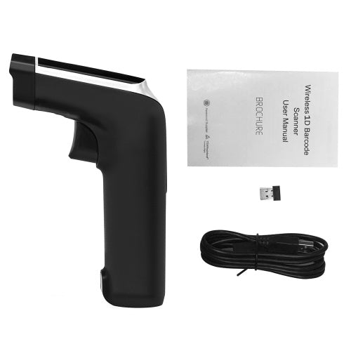 2.4G Wireless Barcode Scanner Handheld USB Wired 1D Bar Code Reader 3mil High Accuracy for Windows Mac PC POS