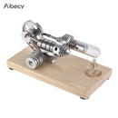 Aibecy Mini Hot Air Stirling Engine Motor Model Electricity Generator Wooden Base Physics Science Educational Toy