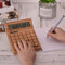 Multifunctional Bamboo Electronic Calculator Counter 12 Digits Solar & Battery Dual Powered for Home Office School Retail Store