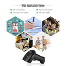 Aibecy WM3L 433MHz Wireless 1D 2D Auto Image Barcode Scanner Handheld QR code PDF417 Bar Code Reader 200m/656ft Range 1300t/s Fast Speed with Cradle for Mobile Payment Supermarket Store Warehouse