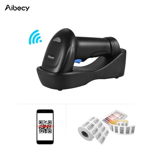 Aibecy WM3L 433MHz Wireless 1D 2D Auto Image Barcode Scanner يده QR Code PDF417 قارئ الباركود 200m/656ft Range 1300t/s سرعة سريعة مع مهد للدفع عبر الهاتف المحمول متجر سوبر ماركت مستودع