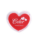 Craft Finger Ink Pad Stamps Candy Colors Heart-Shaped Design Fingerprint Inkpad