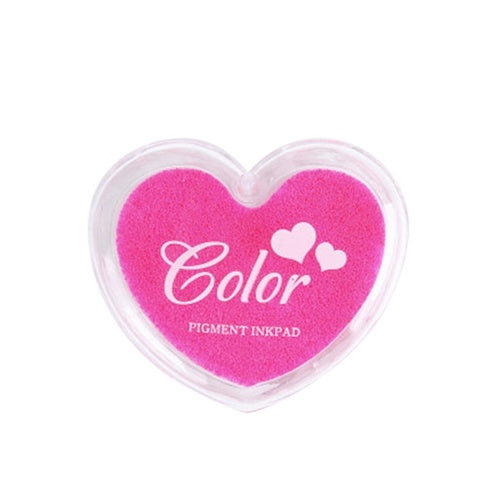 Craft Finger Ink Pad Stamps Candy Colors Heart-Shaped Design Fingerprint Inkpad