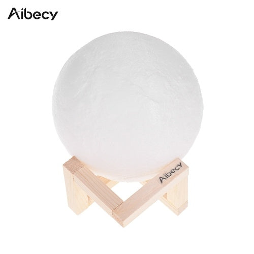 مصباح القمر Aibecy طباعة ثلاثية الأبعاد LED ضوء ليلي