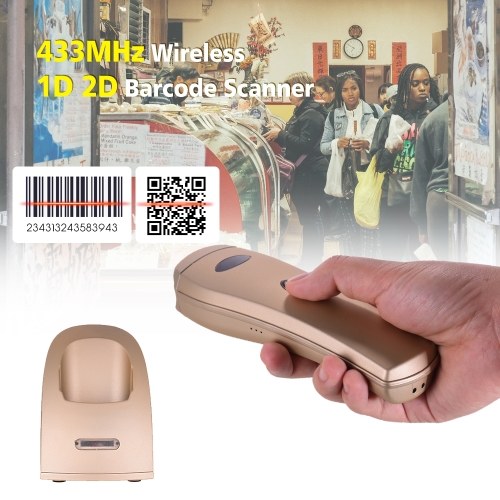 Handhold 433MHz Wireless 1D 2D Image Barcode Scanner