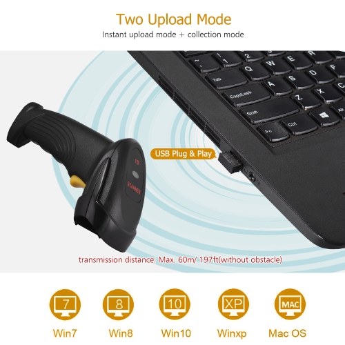 Aibecy 2-in-1 2.4G Wireless Barcode Scanner & USB