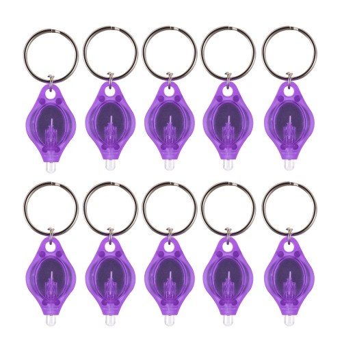 10Pcs Mini Portable UV LED Light Flashlight Keychain