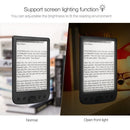 6 Inch e-Book Reader 800*600 Resolution E-Ink Screen Glare-free with USB Cable PU Cover Built-in Light 8GB Memory Storage E-reader Support TF Card