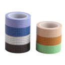 15mm×10m Grid Printed Pattern Pure Color Washi Tape Sticky Adhesive Paper