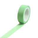 15mm×10m Grid Printed Pattern Pure Color Washi Tape Sticky Adhesive Paper