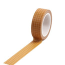 15mm×10m Grid Printed Pattern Pure Color Washi Tape Sticky Adhesive Paper