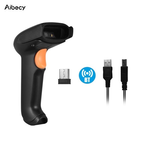 Aibecy يده ماسح الباركود USB 2.4G اللاسلكية 1D 2D QR رمز الماسح الضوئي BT قارئ CMOS صورة مكتب لوازم المسح الإلكتروني