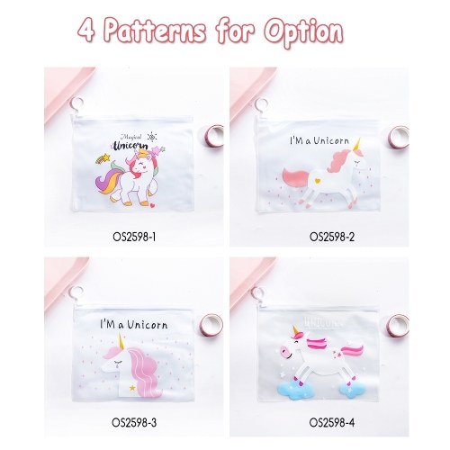 Cartoon PVC Transparent Pencil Case Document Bag