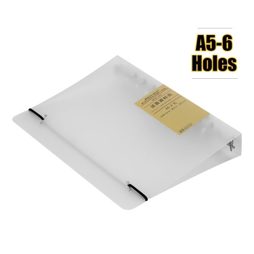 A7 6-Ring Binder PP Cover Translucent Loose-Leaf Binder Folder Protector