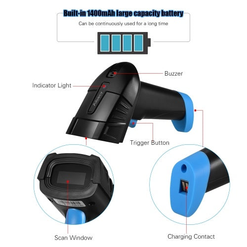 Aibecy Handheld 1D Wireless Barcode Scanner